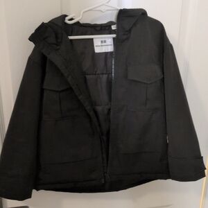 Uniqlo Kids Black Rain Jacket Hoodie 5/6
